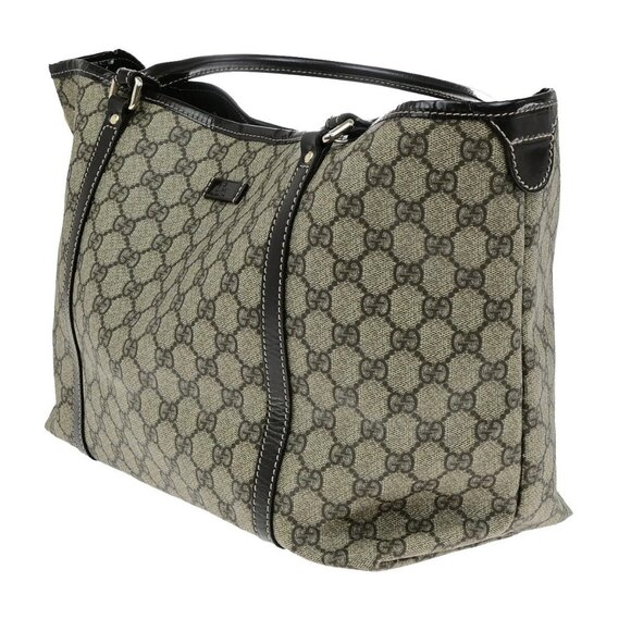 GUCCI Logo GG Pattern Shoulder Tote Bag Supreme Leather Brown GHW Italy 80YH145 - Picture 2 of 15